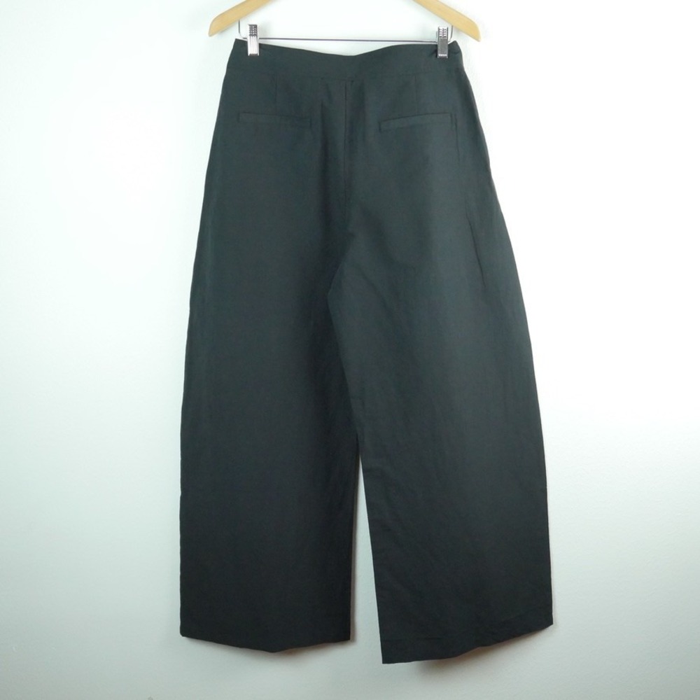 INSIS FEMME Asymmetric Cotton Linen Pants Black Wide Leg Large NEW Avant Garde - Picture 9 of 11